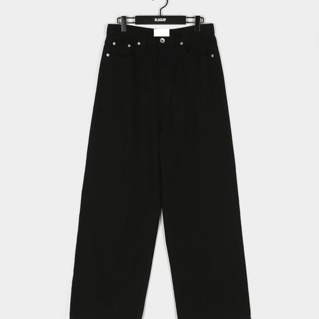 BLACKUP 미런 와이드 코튼 팬츠 black 사이즈 s