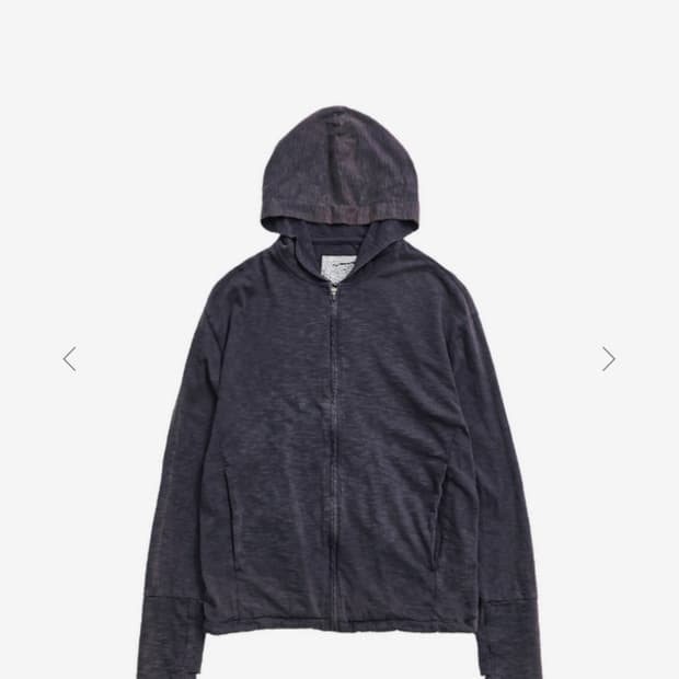 삽니다 999휴머니티 BLEACHED SLUB HOODED ZIP UP