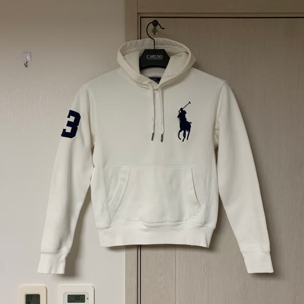 폴로 빅포니 후드티 화이트