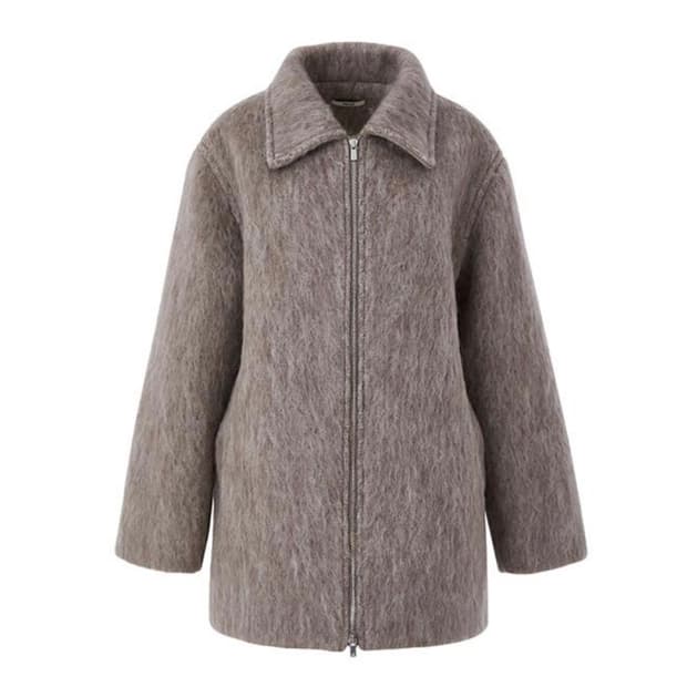 티크 Teak wool boucle zipup coat 