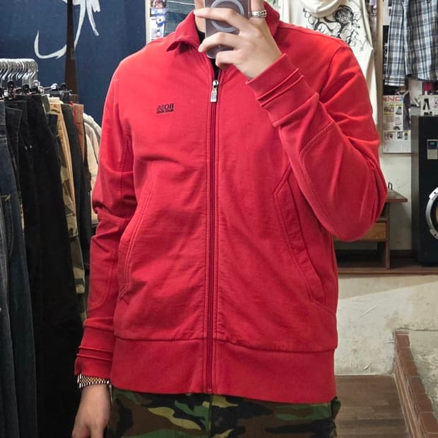 휴고보스 레드 코튼 트랙탑 집업