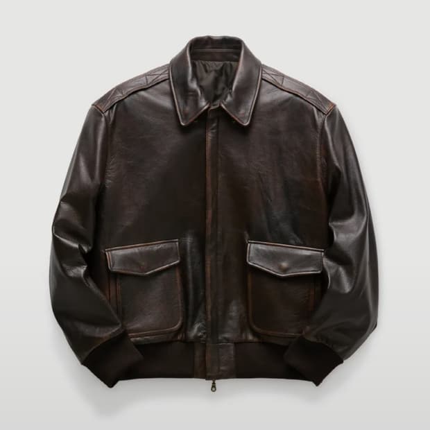쿠어 25FW 카우스킨 A2 레더 자켓 L