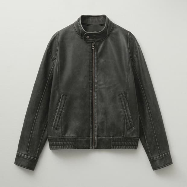 헬레네파리스 워시드 레더블루종 점퍼