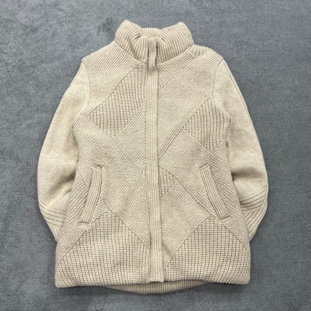 95 장미쉘바스키아 구스다운 울 니트 패딩자켓