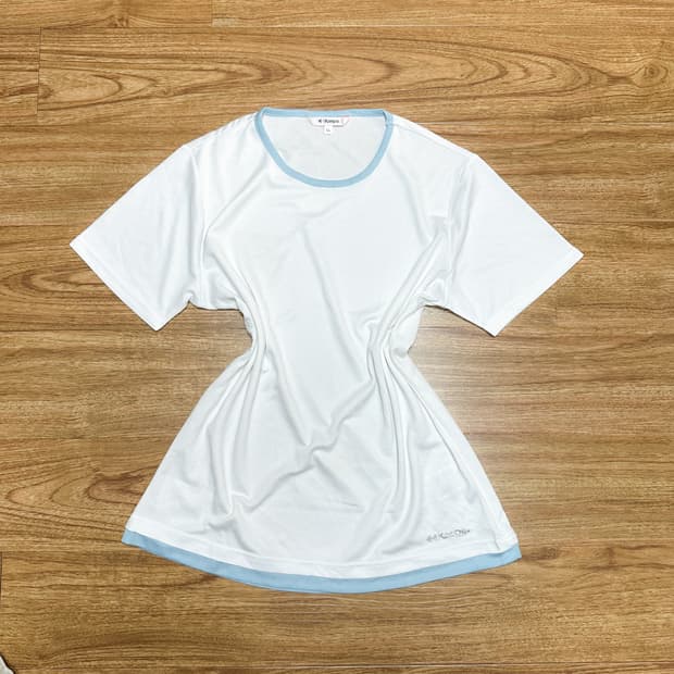 빈티디 하늘색 케파 반팔 티셔츠 히메갸루 로걀 모리걸 아일릿 블록코어