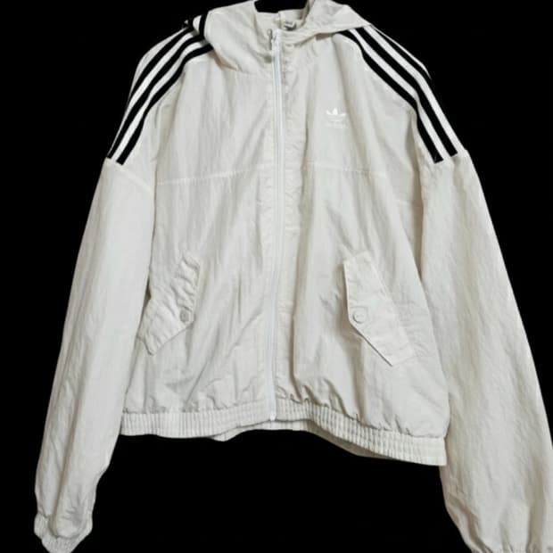 아디다스 크롭 파이어버드 바람막이/화이트 윈드브레이커