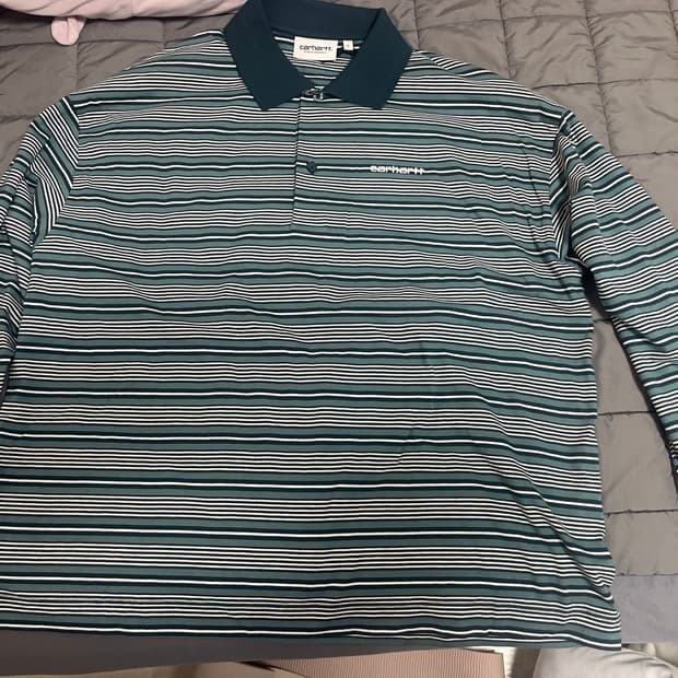 칼하트윕 스트라이프 롱슬리브 폴로티셔츠