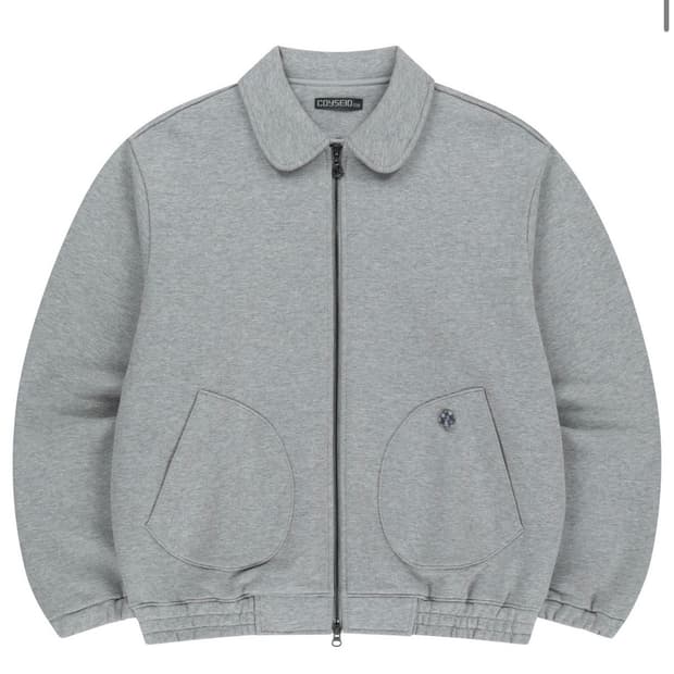 038 ROUND TRACK ZIP-UP MELANGE GREY