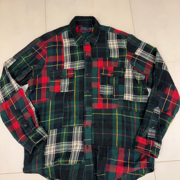 폴로랄프로렌 패치워크 체크 셔츠 L(105)