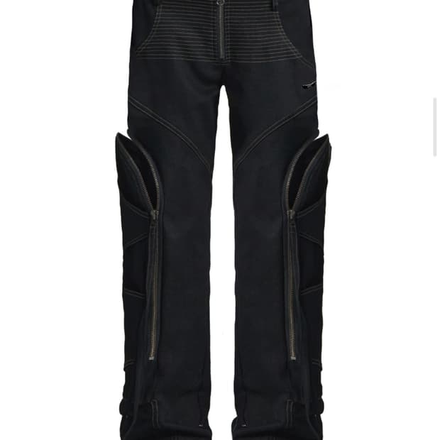 키묘 아크라인 윙 포켓 팬츠 블랙 데님