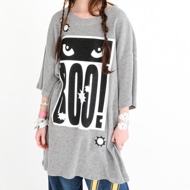 샵페어리 faerie cat's eyes flower top gray