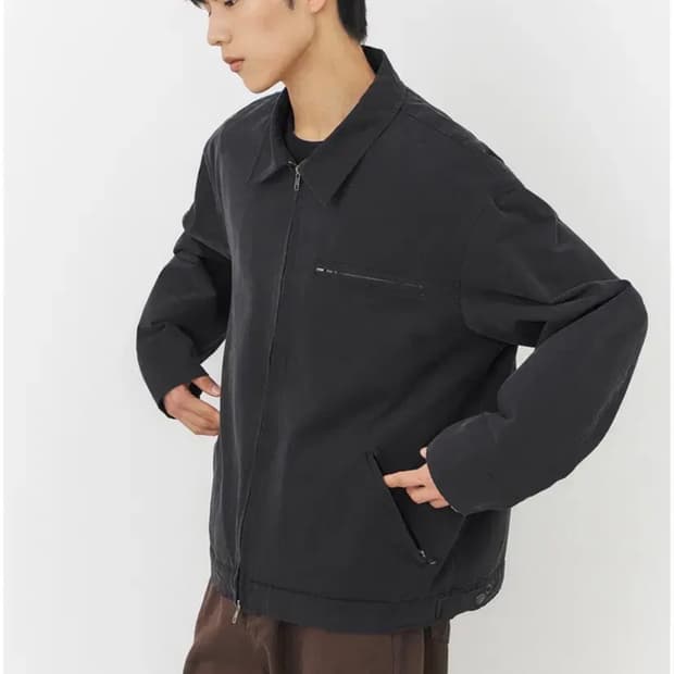 [새제품/L] 브랜디드 페이드 워크 자켓 - 빈티지 블랙