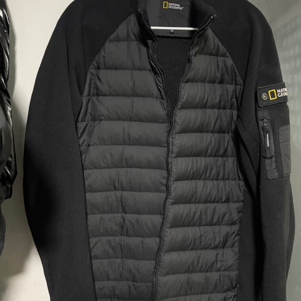 내셔널지오그래픽 블랙 패딩 니트 xxl
