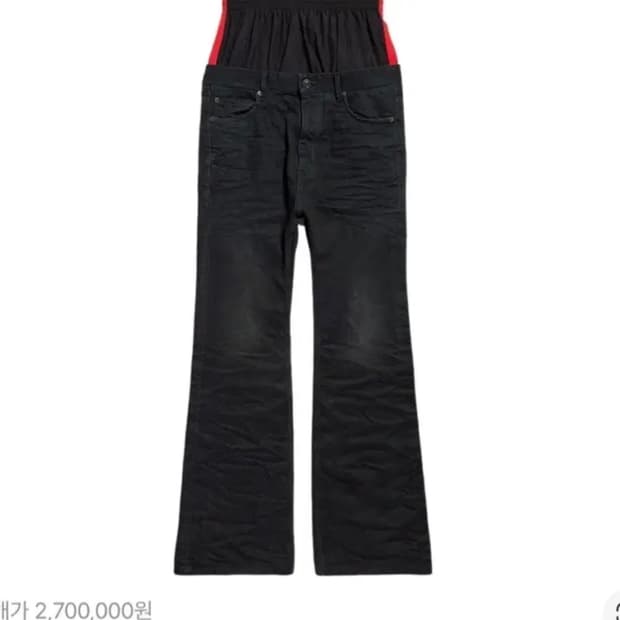 (m)발렌시아가 플레어 레이어드 진 데님 팬츠