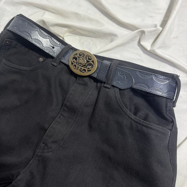 Anna sui 버터플라이 버클 엠보 레더 벨트 y2k