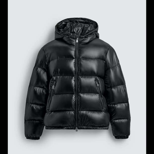 뭉클레어맛 자라 페더 워터프루프 유광 패딩 L