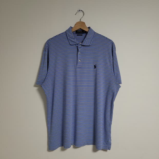(XL) POLO 폴로랄프로렌 스트라이프 기능성 반팔 카라티