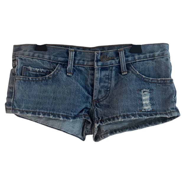 Washed Denim Shorts