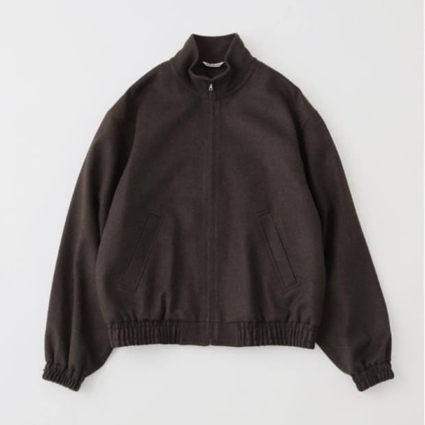 24AW 베이비 카멜 플란넬 집 블루종