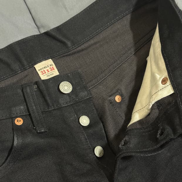 [33] RRL 빈티지 파이브 포켓 블랙온블랙 