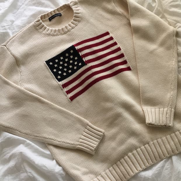 브랜디멜빌 성조기 니트 아이보리 스웨터