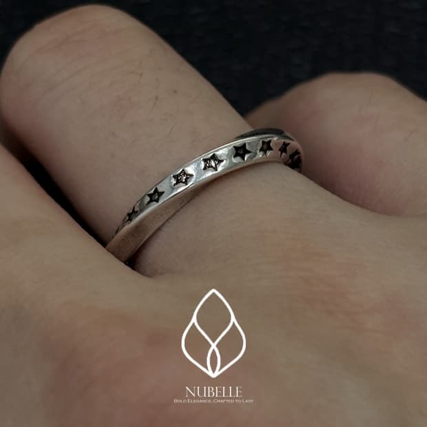 🌗 Twisted star ring /트위스트 925실버 스타 반지