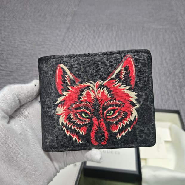 [특가][정품] 구찌 레드 울프 반지갑