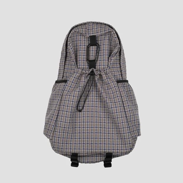 mmo backpack cotton check 3layer / cocoa