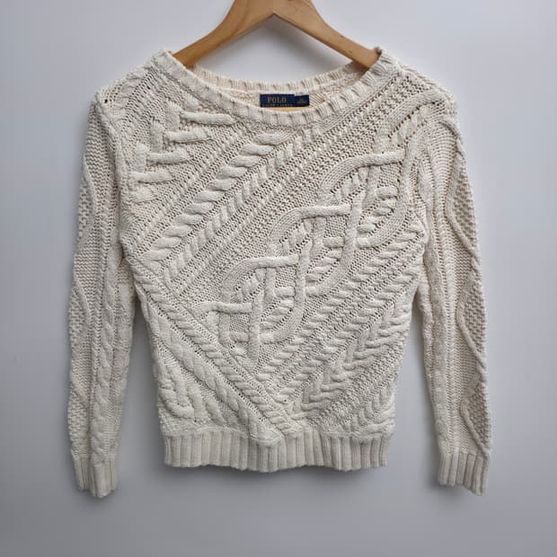 [XS] 폴로 랄프로렌 케이블 니트 아이보리