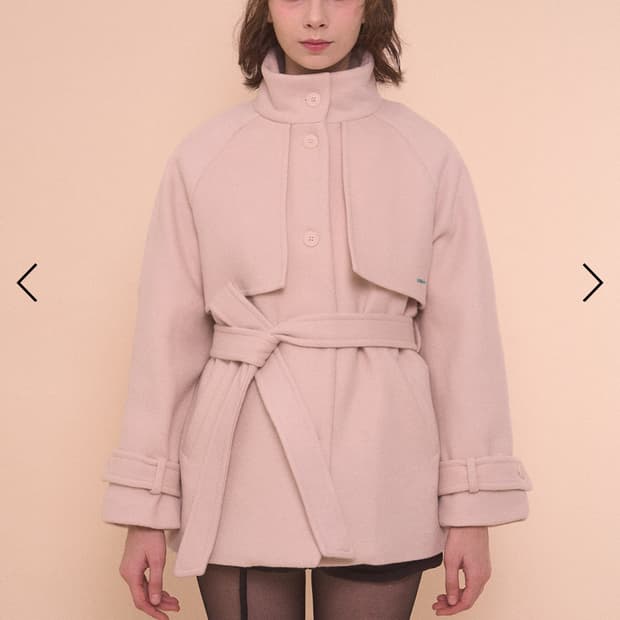 벨리아르 밀키 트렌치 울 코트 연한 크림핑크 (무료배송)