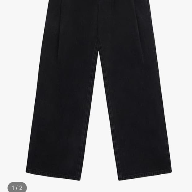 돈비레잇 투턱 와이드데님 흑청 xs