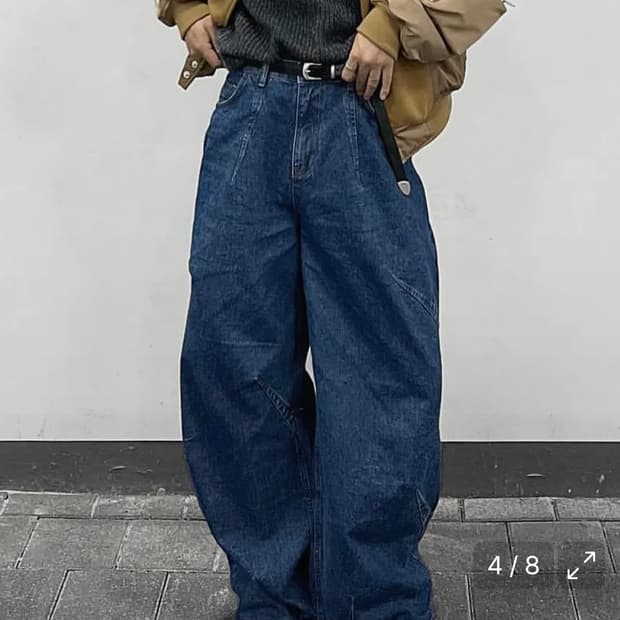 논플로어 스카 데님