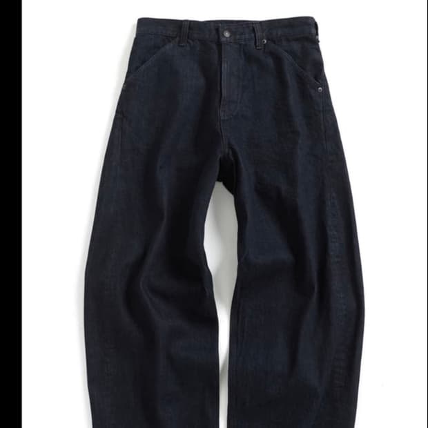 (판매)해칭룸 와이드커브진 워시드인디고 2사이즈