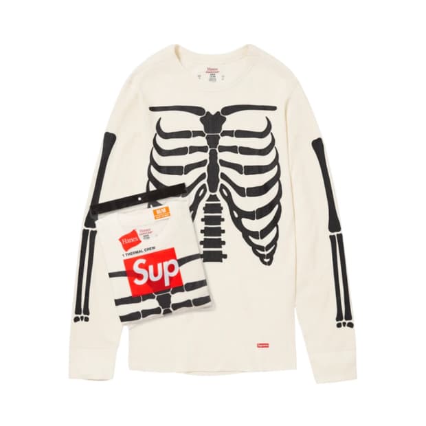 Supreme 슈프림 헤인즈 본즈 써멀 크루 내츄럴 L