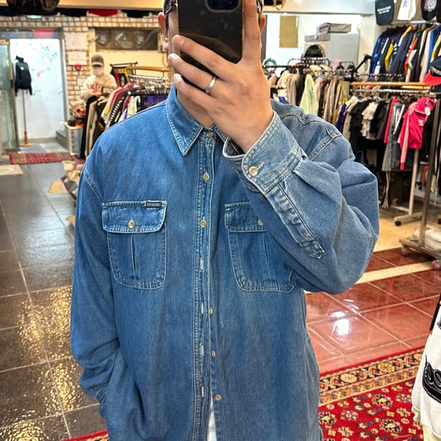 디키즈 안감 후리스 데님 셔츠 L