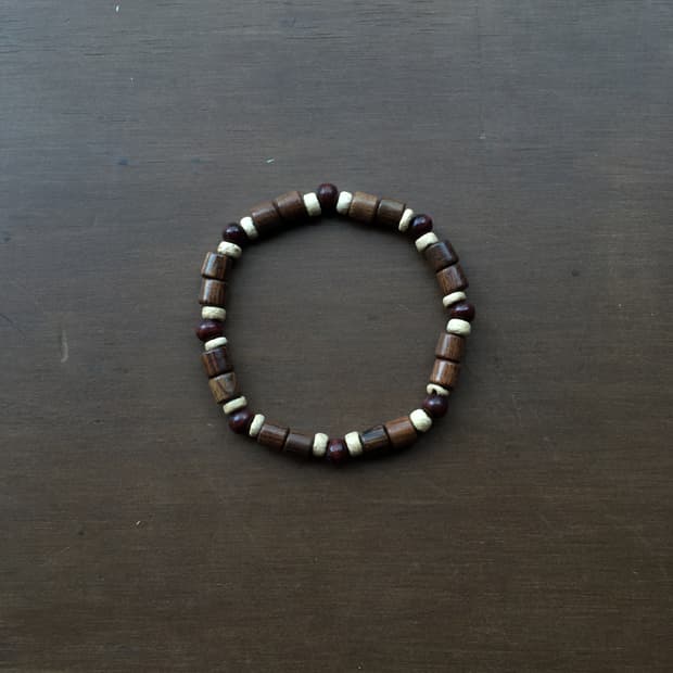 dark wood ball bracelet