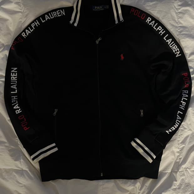 폴로 랄프로렌 블랙 레드포니 트랙 탑 집업 자켓