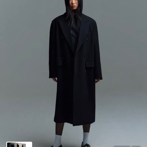 무신사스탠다드 울블렌드 오버숄더 더블코트 S