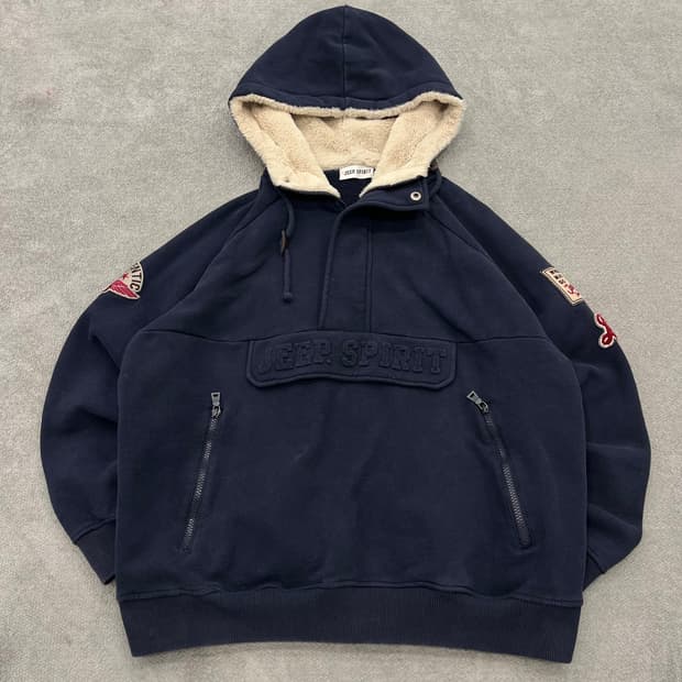 XL Jeep 지프 헤비웨이트 아노락후드티