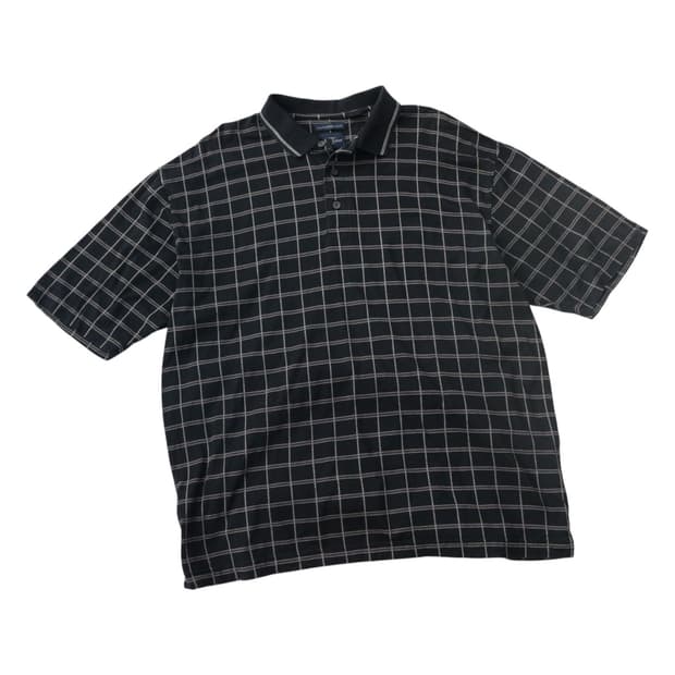 DOCKERS GOLF 도커스 골프 빈티지 체크 실켓 가공 카라티 (L)