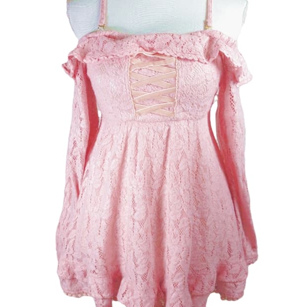 유일매물 트랄라라 희귀 고전 딸기우유 오프숄더 원피스 핑크