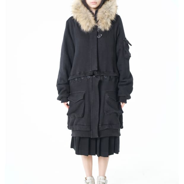 오스하이 블랙 투웨이 퍼후드 oshigh 2way fur hood