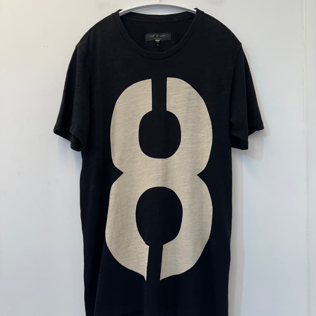 rag & bone 얇은 블랙 반팔티