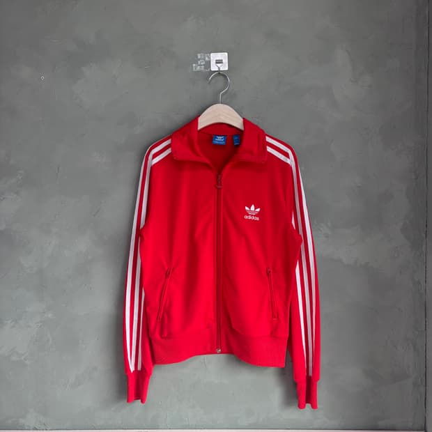 아디다스 파이어버드 백로고 져지 트랙탑 빨강