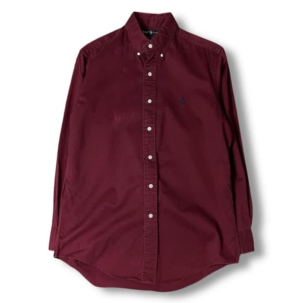 폴로랄프로렌 다크레드 코튼 긴팔 셔츠 90