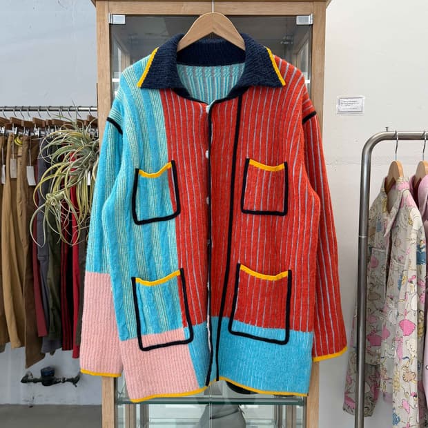 colorblock knit cardigan