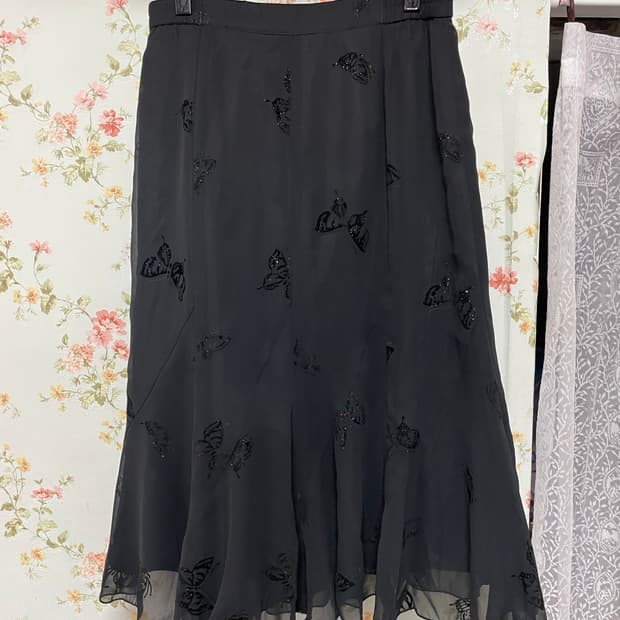 버터플라이 쉬폰 스커트