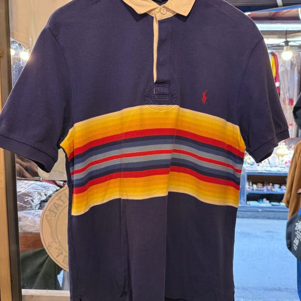 폴로 랄프로렌 레드포니 네이비 스트라이프 카라티