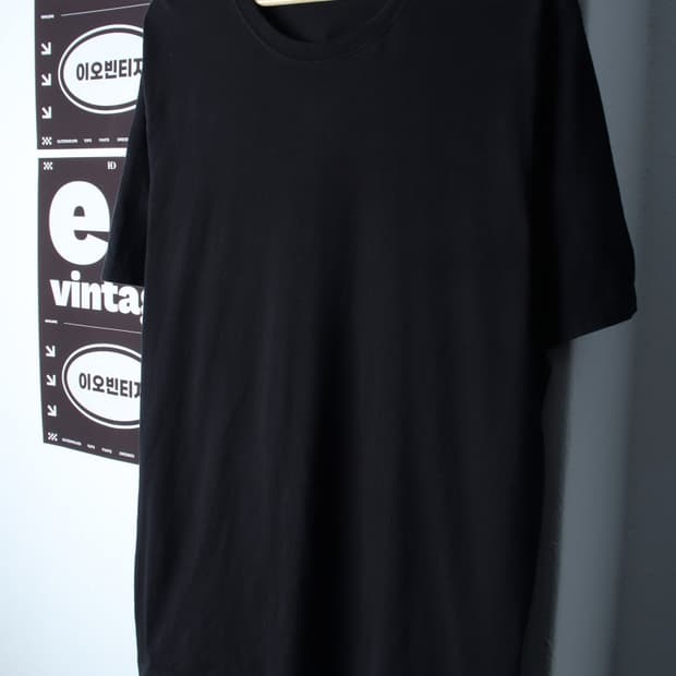 (2XL) 무신사 스탠다드 반팔 티셔츠 빅사이즈 무지 블랙-H33252