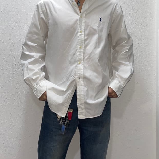 폴로릴프로렌 블랙포니 화이트셔츠